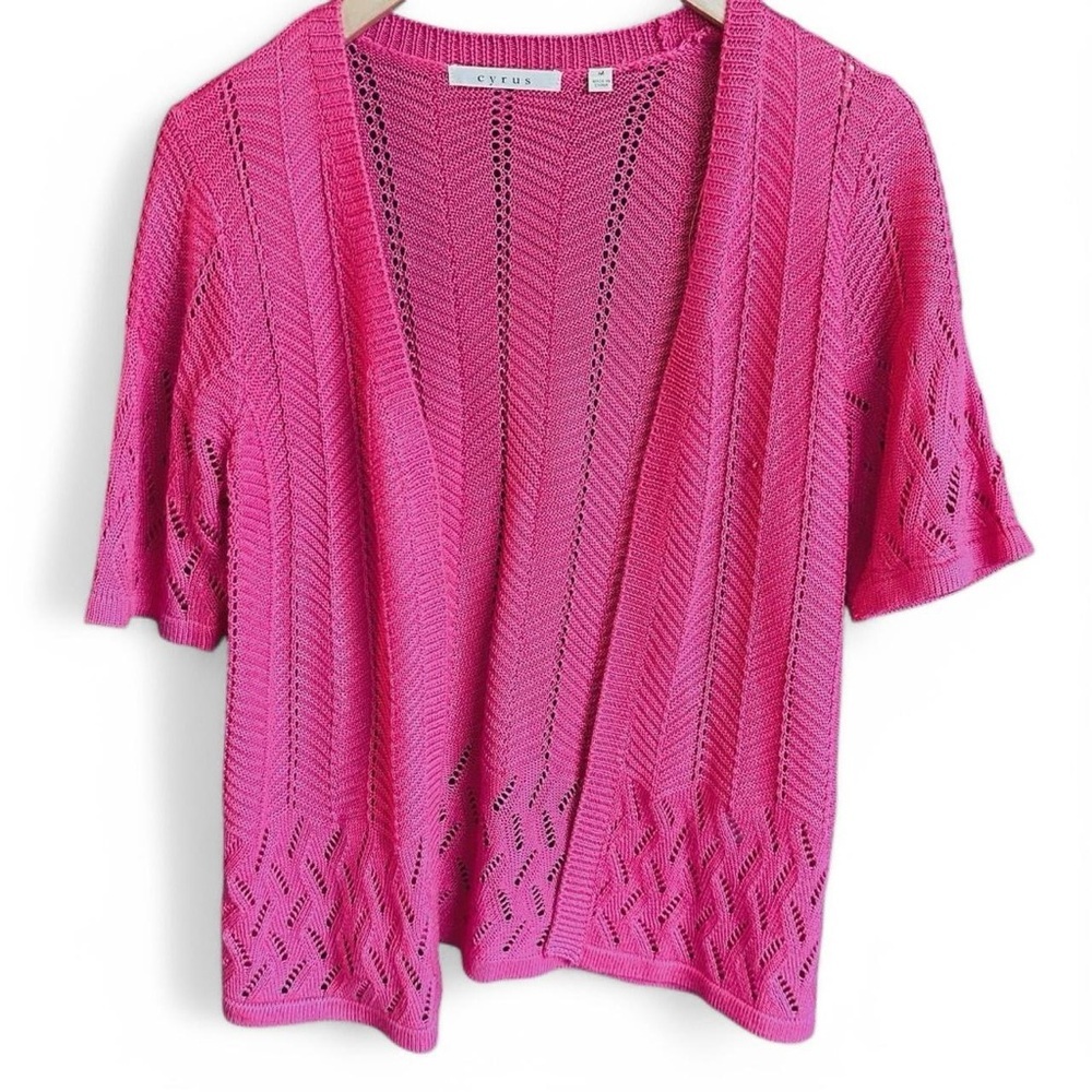 Cyrus Pink Crochet Cardigan